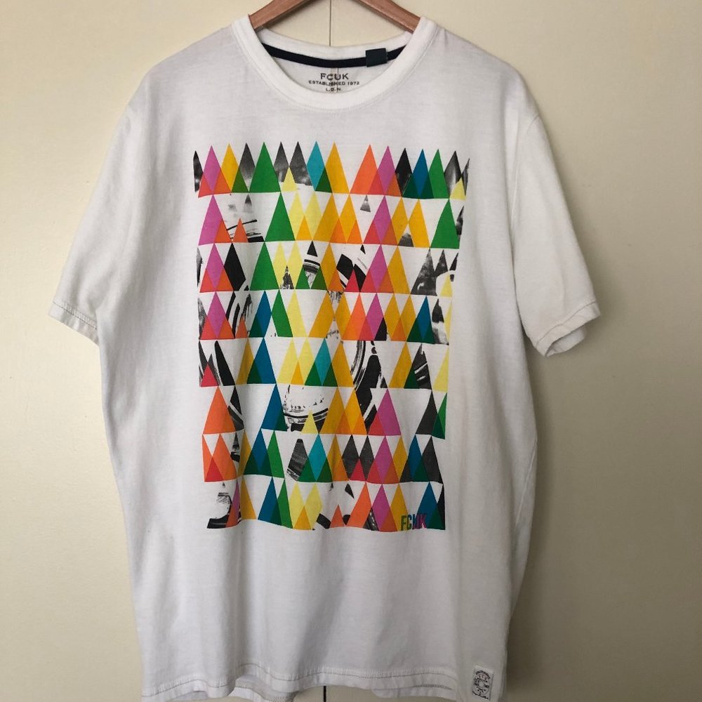 FCUK Men's Multi-Colored Graphic Tee - L